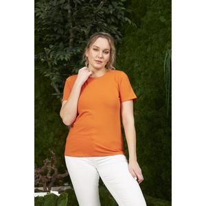 T-shirt col rond grande taille orange - Product Image 1