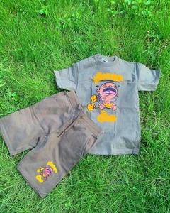 Streetwear avec impression personnalisée du logo, ensemble t-shirt et short décontractés pour homme, ensemble short et t-shirt à manches courtes pour entraînement, deux pièces - Product Image 5