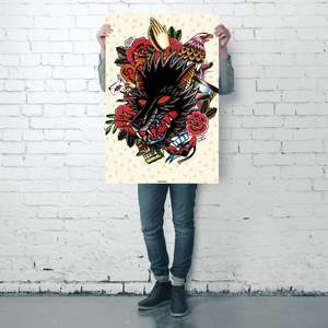 Póster de lobo en lienzo de Cardxcore para decoración de pared - Product Image 2