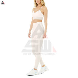 Conjunto Deportivo de 2 Piezas para Mujer, Talla Grande, Cintura Alta, Levanta Glúteos, Diseño de Malla Transpirable, Parte Delantera Sólida - Product Image 4