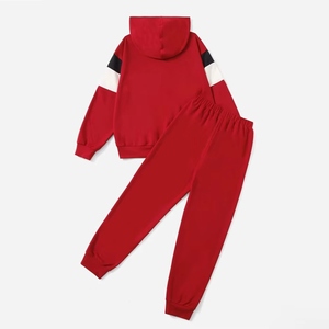 Conjunto de chándal para niños al por mayor a precio asequible, chándal para niños con logotipo personalizado, Sudadera con capucha, chándal deportivo de color sólido para niños - Product Image 2