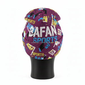 Bonnet pour femme en tissu tricoté doux 250 GSM, imprimé sur toute la surface, multicolore avec patch logo personnalisé, bonnet jacquard - Product Image 2