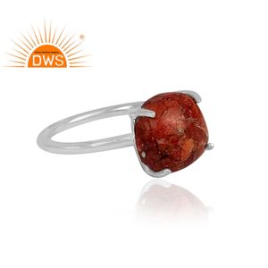 Fait à la main 925 Fine Sterling Silver Sponge Coral Gemstone Déclaration Anneau Bijoux Pour Femmes Cadeau Pour Elle - Product Image 3
