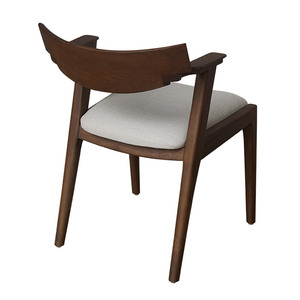 Japandi Modern <strong>Design</strong> Dining Chair Full Teak Wood with Upholstered Seat for Home Cafe or Villas - Product Image 2