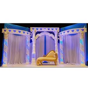 Elegante decoración de escenario de boda asiática Noruega Impresionante boda Dev Pilar Etapa EE. UU. Exclusivo Boda Fibra Dev Pilar Etapa - Product Image 1