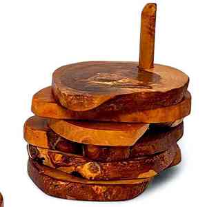 ถาดรองแก้วไม้ไผ่ทำมือดีไซน์ตามสั่งทำจากไม้วอลนัทดีไซน์ตามสั่ง - Product Image 1