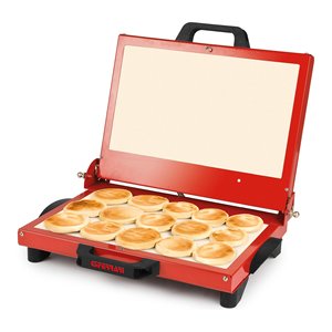Horno eléctrico para pizza Gferrari Tigella Mia de 1200W, rojo, con piedra refractaria para uso doméstico. - Product Image 4