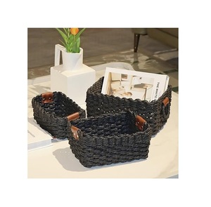 Panier de rangement luxueux en macramé avec palettes de couleurs apaisantes neutres pour chambres à coucher - Product Image 2