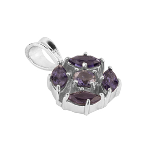 จี้เพชรไอโอไลต์ธรรมชาติสำหรับผู้หญิงจาก Shah Gems เงินแท้ 925 ชุบทองคำสีกุหลาบ รูปทรงมาร์คีส์ พร้อมจี้แพลตตินั่ม - Product Image 3