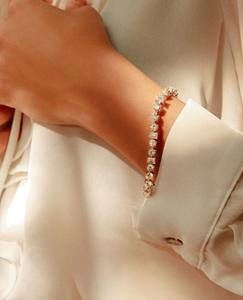 14K 18K ทองคำขาว3กะรัต4กะรัต5กะรัต10กะรัตสร้อยข้อมือเทนนิสเพชรที่ปลูกในห้องทดลองทองคำขาวผลิตในอินเดียสำหรับเธอ - Product Image 2