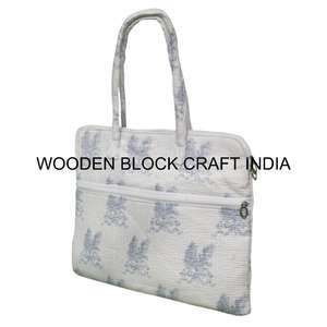 Sac pour ordinateur portable en coton 100 % matelassé à motifs imprimés multicolores, housse pour tablette iPad matelassée florale, étui rembourré en coton pour Macbook - Product Image 5