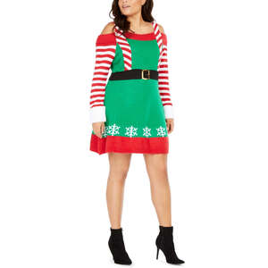 Vestido de Hada con Hombros Descubiertos de Moda para Mujer, Tallas Grandes, Colección Derek Heart en Verde, Talla 3X, con Cintura Natural, de Planet Gold - Product Image 1