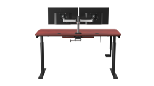 Versadesk powerlift chuyển đổi chiều cao có thể điều chỉnh Ergonomic bằng gỗ kim loại máy tính bàn đứng điện Lift Cherry kết thúc - Product Image 3