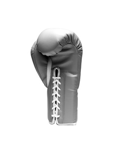 Gants de boxe gris à lacets super résistants, très demandés, pour entraînement et sparring professionnels, en cuir véritable, pour Muay Thai et Kickboxing. - Product Image 3