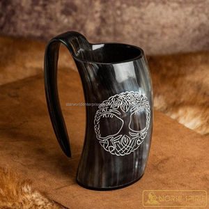 Buffalo OX Horn Beer Viking Vintage Horn Mug à collectionner Corne à boire pour la maison et l'hôtel du fournisseur indien - Product Image 3