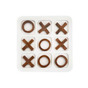 Mármol de calidad experta con Tic-Tac-Toe de madera Juego Tablero de mármol con XO de madera para niños y adultos - Product Image 2