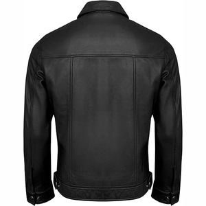 Premium men leather jacket <b>genuine</b> cowhide biker style slim fit winter fashion durable outerwear bulk supplier - Product Image 2