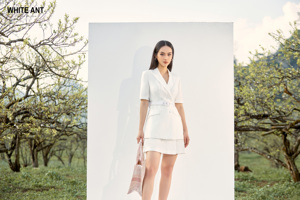 Haute qualité QUENNA COLLAR- K JACKET élégant blanc femmes vestes femmes Blouses chemises Mini jupe marque de mode durable - Product Image 4