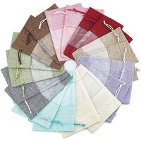 Sacs en toile rustique en gros avec fenêtre transparente et cordon de serrage, pochettes cadeaux pour bijoux, pour Noël, mariages, collations et fêtes