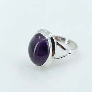 Navya <b>Craft</b> Handmade 925 Sterling Silver Women's <b>Ring</b> Amethyst Oval Ruby Sizes 4-13 for Christmas Anniversary Valentine's Day - Product Image 2