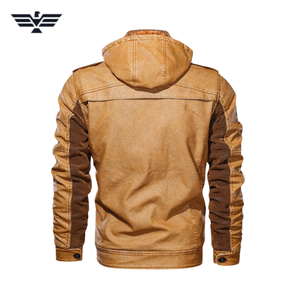 Automne hommes Moto Style manches longues couleur personnalisée en cuir PU Biker veste Slim Fit Design Unique col montant fermeture éclair dos - Product Image 3