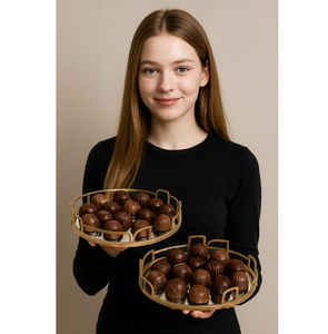 Bandejas de metal decorativas con acabado dorado, hechas a mano para aportar brillo y encanto a su conjunto de artículos de servicio - Product Image 2