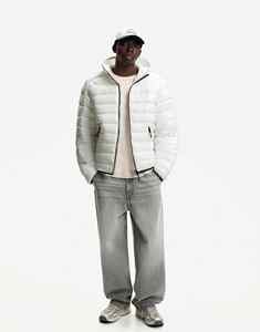 Chaqueta acolchada de mezclilla personalizada Vintage para hombre, impermeable, transpirable, con capucha de burbuja, precio al por mayor, servicio OEM para invierno - Product Image 3