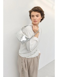 Private Label Women's Metallic Shoulder <b>Bag</b> <b>Silver</b> Handbag Custom Logo OEM ODM Manufacturer - Product Image 4