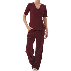 Haute qualité femmes gommage Couture Design personnalisé infirmière uniforme unisexe gris médecins dentaires Stretch infirmières médicales gommages ensembles - Product Image 5