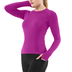 เสื้อโยคะคอกลมแขนยาวสำหรับผู้หญิง ระบายอากาศ แห้งเร็ว ซับเหงื่อ พร้อมโลโก้สั่งทำพิเศษ เหมาะสำหรับออกกำลังกาย วิ่ง และเล่นโยคะ - Product Image 4