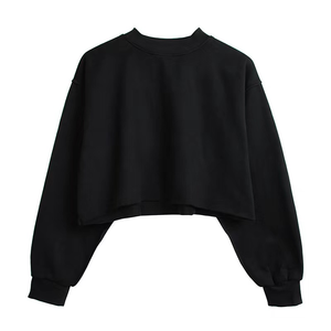Sudadera Corta Informal de Mujer, Lisa, Moderna y Sexy, de Alta Calidad, Lista para Enviar desde Fábrica en China - Product Image 1