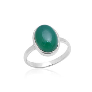 Joyería de moda Anillos de lujo ligeros Mujer anillos de ónix verde Anillo de plata esterlina 925 para niñas - Product Image 3