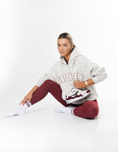 100% algodón gris Marga Berry Drop Shoulder Sudadera con capucha deportiva de gran tamaño para mujer Sudaderas con capucha antiarrugas y transpirables Sudaderas con cremallera para mujer - Product Image 2