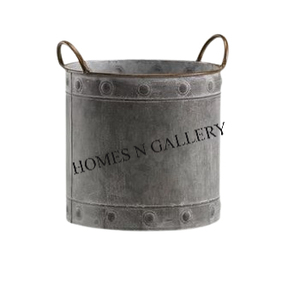 Kit de macetas para jardín al aire libre con forma de flor grande de hierro de Metal galvanizado Vintage de alta calidad con acabado antiguo incluido - Product Image 2