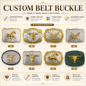 Hebillas de Cinturón Vaquero Occidental de Metal con Logotipo de Marca Personalizado, Logotipo 3D, Gran Animal, Chapado en Metal, Aleación de Zinc, Moda de Lujo para Hombre - Product Image 1