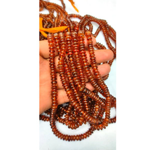 Hessonite-Cuentas de piedra Natural para hacer joyas, cuentas lisas de 3-4mm hechas a mano con piedras preciosas, estilo bohemio - Product Image 3