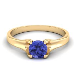 Anillos de Tanzanita de Corte Brillante Redondo de Plata de Ley 925 REYES con 0.84 Ct, Joyería de Regalo de Boda Personalizada para Mujer - Product Image 6