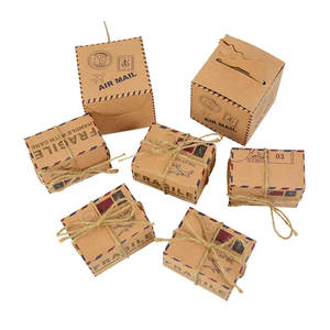 Valise de voyage boîte à bonbons valise Vintage papier Kraft coffrets cadeaux mariage fête d'anniversaire décoration bricolage emballage fournitures - Product Image 2