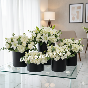 Premium Modern Polished Metal <b>Cylinder</b> <b>Vase</b> Set Gold & Copper Decorative Tabletop Planters for Indoor Flowers - Product Image 5