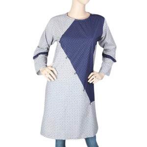Kurti de Algodón para Mujer - Azul Marino y Gris - Product Image 2