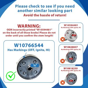 ปุ่มหมุนเตา/เตาอบ Whirlpool รุ่น W10766544 ใช้ได้กับเครื่องใช้ไฟฟ้าในครัวเรือน - Product Image 5