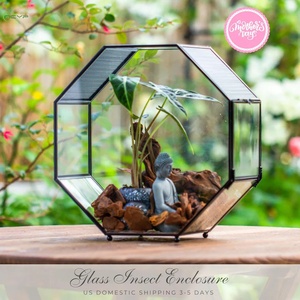 Terrario in Vetro Geometrico Ottagonale Grande Fatto a Mano per Insetti e Animali con Rete di Ventilazione (Solo Terrario) - Product Image 2