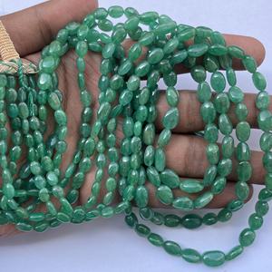 Cuentas de Esmeralda Verde Natural de 8mm 10mm 12mm, Lisas, Pulimentadas, Grado AAA, Certificadas por IGI, para Joyería - Product Image 1