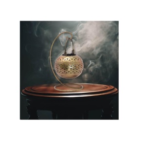 El soporte de incienso de oro colgante de metal de latón más elegante, quemador de mukhar hangong, soporte de bakhoor para el hogar Francene - Product Image 3