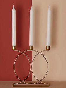 Support de bougie en fer coloré, finition enduite, rond, élégant, pour mariage et décoration de la maison, offre spéciale - Product Image 2