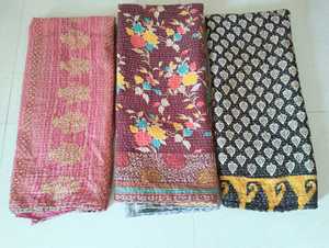 ผ้าห่ม Kantha สำหรับโซฟาและเตียงนอนผ้าฝ้ายวินเทจอินเดียผ้าห่มพิมพ์ลายหลากสีทำด้วยมือ - Product Image 2
