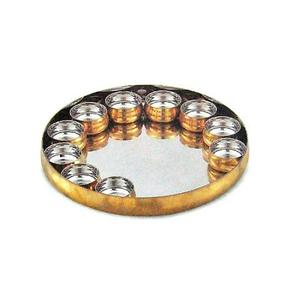 Conjunto Thali de cena de forma redonda de diseño de tendencia Conjunto Thali de boda de color plateado de aluminio de Calidad exclusiva - Product Image 2