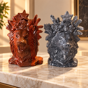 Escultura de <span class=keywords><strong>Lobo</strong></span> de Cristal Tallada a Mano con Decoración de Estrella para Decoración Navideña <span class=keywords><strong>del</strong></span> Hogar y Regalos Coleccionables - Product Image 2