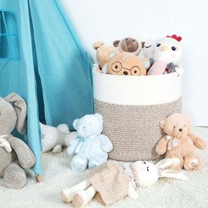 Vintage New Arrival Pure Cotton Rope Woven Large Storage <b>Basket</b> For Clothes Blanket Dirty <b>Basket</b> Baby <b>Toys</b> Organizer Rope <b>Basket</b> - Product Image 2