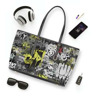 Borsa tote in pelle con cerniera e rivestimento in poliestere, modello Statement Graffiti - Product Image 4